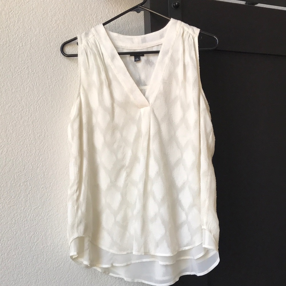 Ann Taylor Cream Lined, Sleeveless Blouse SZ-S